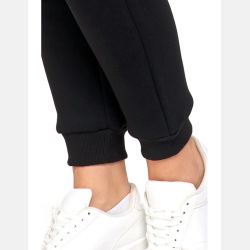 CZARNE dresowe spodnie damskie z kieszeniami OCIEPLANE MORAJ!